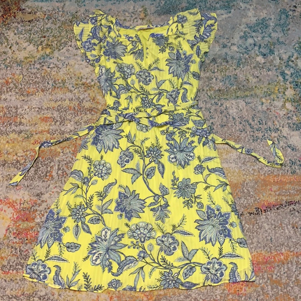 Petite floral ruffle dress